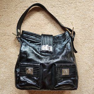 Kooba Black Patent Leather Shoulder Bag